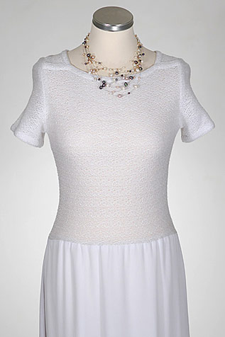 Svatební šaty P6002 viskózová pletenina a polyester